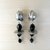 Orecchini in peltro anni 80 - orecchini vintage - orecchini lunghi - orecchini cristallo nero - boho - chandelier