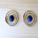 Orecchini a spirale anni 80 - orecchini vintage - grandi orecchini - orecchini perla blu