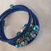 Bracciale filo armonico con perle di majorca blu e celesti 