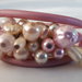 Bracciale filo armonico con perle di majorca rosa e panna