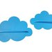 Coppia mensoline di legno a forma di nuvole (azzurro)