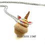 Collana cupcake - muffin unicorno - con panna arcobaleno - miniature idea regalo kawaii