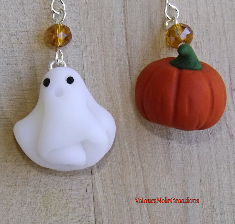 orecchini da donna a forma di fantasma e zucca di Halloween: graziosi