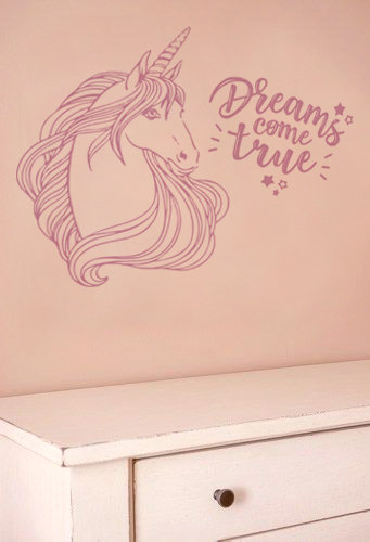 Adesivo unicorno con frase - Bambini - Cameretta - di Anita Restyling