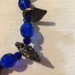 Braccialetto in swarosky blu e foglie in vetro bronzo