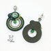 Orecchini souatche a cerchio con swarovski, componente in metallo, perline di precisione e di agata verde striata