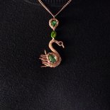 Collana Con Cigno In Argento 925 E Zirconi – MicLee, Elegante, Catena 45 Cm, Per Donna