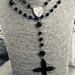 Collana rosario nera con strass