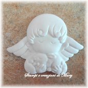 Stampo in gomma siliconica angelo cherubino coniglietto