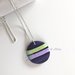 Collana a pallini con ciondolo a cerchio handmade in fimo multicolore nero/verde/lilla