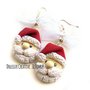 Natale in Dolcezze - Orecchini Babbo natale - in fimo e cernit con fiocco in merletto - miniature - idea regalo