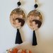 Klimt maternità orecchini di carta pendenti con perla dorata