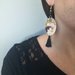 Klimt maternità orecchini di carta pendenti con perla dorata