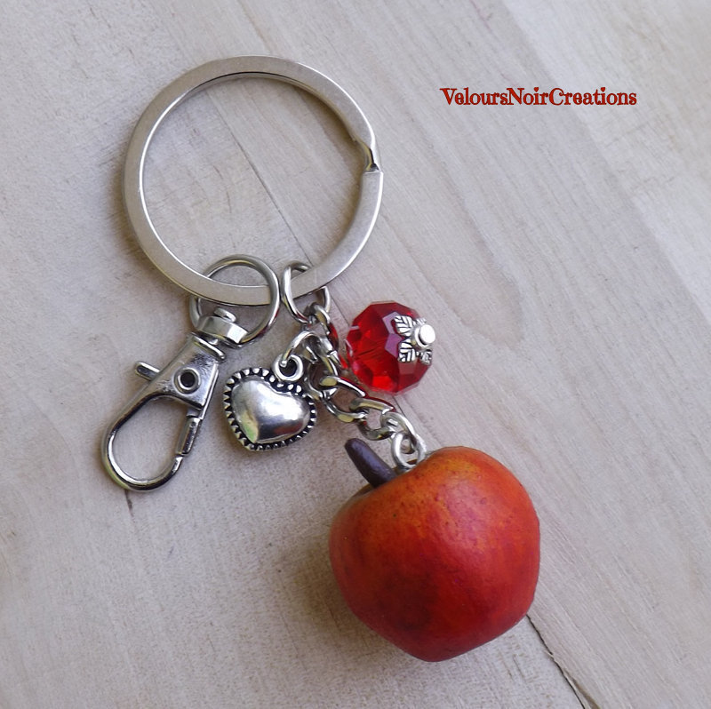 Miniblings Mela Charm Kawaii Fruit 3D Mini - Gioielli Fatto a Mano Argento Placcato I Ciondoli - Braccialetto di Fascino - Pendente per Il Braccialetto