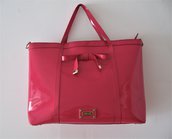 Borsa vintage fuxia  - borsa a tracolla vernice - shopping bag