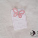 etichette tag segnaposto farfalla rosa prima comunione con strass personalizzabile 