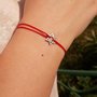 Bracciale di corda con pendente charm in argento Stella di Davide, fatto a mano