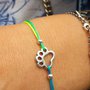 Bracciale di corda con pendente charm in argento Zampa, fatto a mano