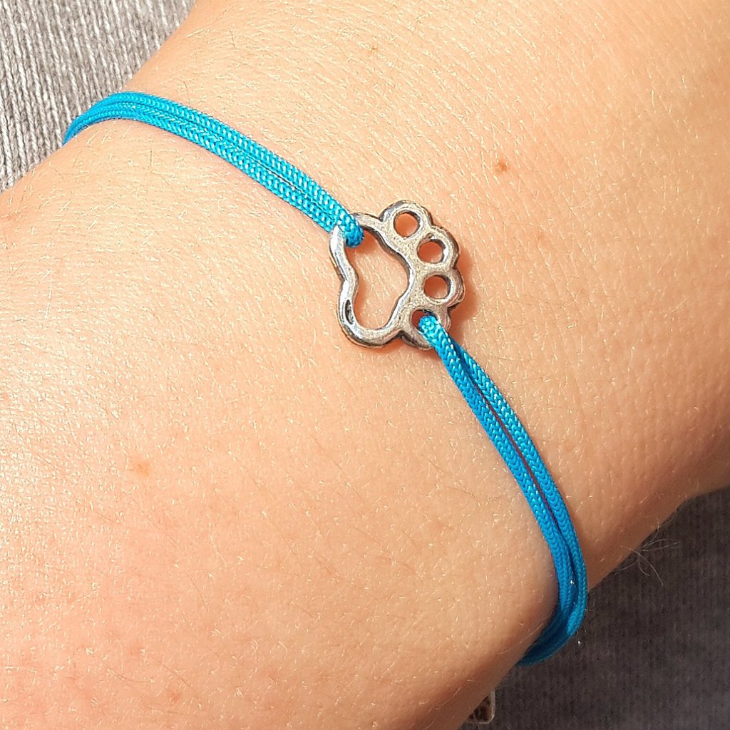 Nuoli® Bracciale Con Ciondolo A Zampa In Acciaio Inox – Fatto A Mano In Germania, Regolabile, Ideale Per Amanti Degli Animali