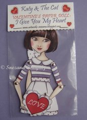 Valentine's paper doll- I give you my heart
