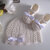 Set coordinato cappellino scarpine neonata uncinetto cotone avorio / fiocco raso bianco