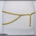 Cintura a catena oro con ciondolo cuore, si può indossare sia sui fianchi che in vita, taglia L - 95 cm.