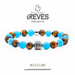 MODELLO WILLIAM - BRACCIALI REVES FATTI SU MISURA CON PIETRE NATURALI E COMPONENTI IN ARGENTO925, METALLO E ACCIAIO 316L