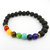 BRACCIALE 7 CHAKRA CRISTALLOTERAPIA UOMO DONNA EMATITE PIETRE DURE BUDDISMO