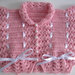 Golfino maglioncino neonata uncinetto lana merino color rosa raso bianco idea regalo corredino nascita battesimo cerimonia handmade crochet  