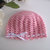 Cappellino neonata uncinetto lana merino color rosa nastro bianco fatto a mano idea regalo corredino nascita handmade crochet  
