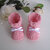 Scarpine scarpette stivaletti neonata uncinetto color rosa fiocco bianco fatte a mano lana merino idea regalo corredino nascita cerimonia battesimo handmade crochet  