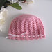 Cappellino neonata uncinetto lana merino color rosa nastro rosa fatto a mano idea regalo corredino nascita handmade crochet  