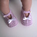 Scarpine scarpette neonata uncinetto color lilla fatte a mano lana idea regalo corredino nascita cerimonia battesimo handmade crochet 