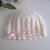 Cappellino neonata uncinetto lana merino color panna fiocco rosa tenue fatto a mano idea regalo corredino nascita battesimo cerimonia handmade crochet 