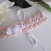 Fascetta fascia capelli neonata uncinetto rosa cipria battesimo nascita cerimonia cotone fatta a mano 
