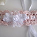 Fascetta fascia capelli neonata uncinetto rosa cipria battesimo nascita cerimonia cotone fatta a mano 