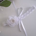 Fascia fascetta per capelli neonata uncinetto bianca fiore bianco fatta a mano nascita battesimo cerimonia cotone handmade crochet