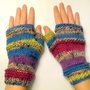 Copripolsi in lana - guanti senza dita - guanti multicolore - guanti in lana