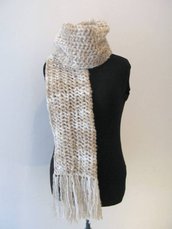 Maxi Sciarpa di lana- sciarpa coprispalle - Sciarpa a ferri - sciarpa infinity - sciarpa fatta a mano -