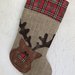 calza di Natale in juta con renna