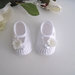 Scarpine fascetta per capelli neonata uncinetto bianco fiore bianco panna fatto a mano idea regalo nascita cerimonia battesimo cotone handmade crochet