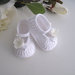 Scarpine neonata uncinetto bianche fiore bianco panna fatte a mano cerimonia nascita battesimo idea regalo cotone handmade crochet