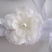 Fascia fascetta per capelli neonata uncinetto bianca fiore bianco panna fatta a mano nascita battesimo cerimonia cotone handmade crochet