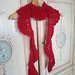 Sciarpa romantica uncinetto donna lunga colore rosso a ventagli lana mohair