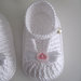 Scarpine neonata uncinetto bianche cuore rosa fatte a mano cerimonia nascita battesimo idea regalo cotone handmade