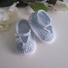 Scarpine neonato uncinetto bianche azzurre fatte a mano cerimonia nascita battesimo idea regalo cotone handmade uncinetto