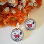 Snoopy orecchini pendenti con cammeo di colore acciaio di 20 mm