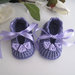 Scarpine neonata uncinetto lilla fatte a mano cerimonia nascita battesimo idea regalo cotone handmade uncinetto