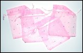 5 sacchettini di organza rosa