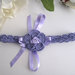 Fascia fascetta neonata uncinetto fiore lilla fatta a mano nascita battesimo cerimonia cotone handmade uncinetto